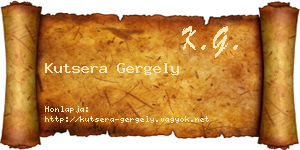 Kutsera Gergely névjegykártya